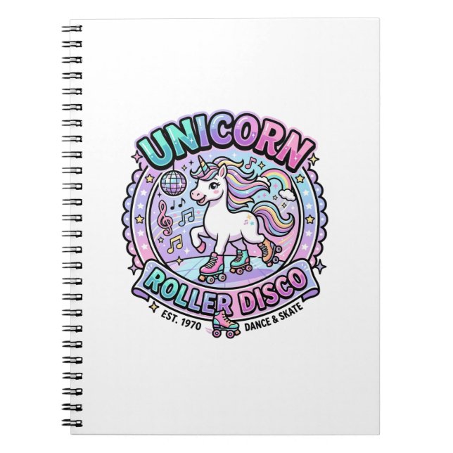 Carnet Roulis de licorne Disco POD Prêt Marketplace Artwo (Devant)