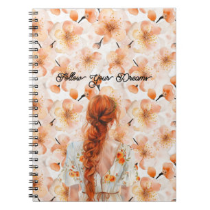Carnet Rousse Tresses Cheveux Fleur Robe