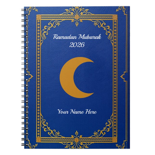 Carnet Royal Blue Gold Filigree Ramadan (Devant)