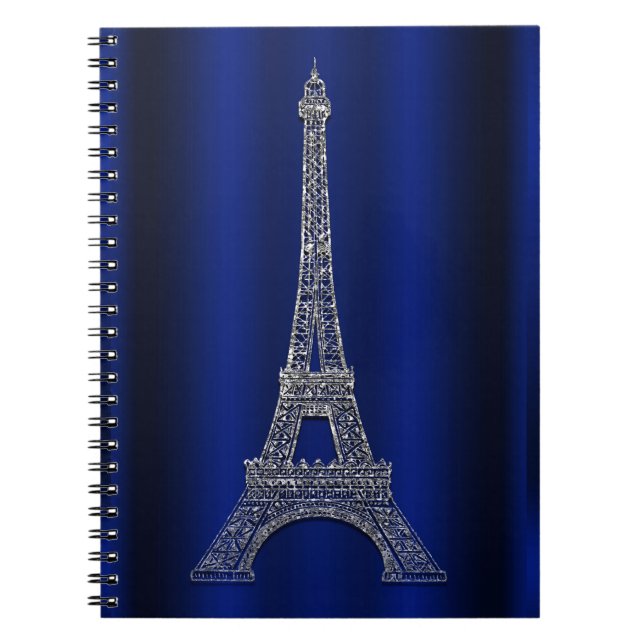Carnet Royal Blue & Silver Tour Eiffel Paris Modern Glam (Devant)