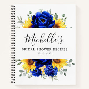 Carnet Royal Blue Sunflower Fête des mariées moderne Rece