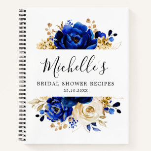 Carnet Royal Blue Yellow Gold Fête des mariées Florale