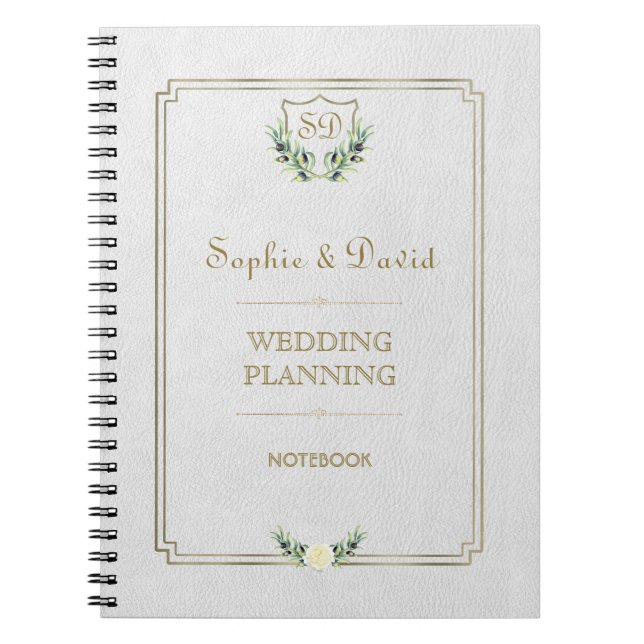 Carnet Royal Gold Crest Wedding planner de verdure luxuri (Devant)