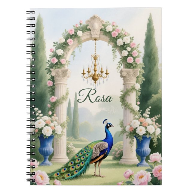 Carnet "Royal Peacock Garden"Personalized Spiral Notebook (Devant)