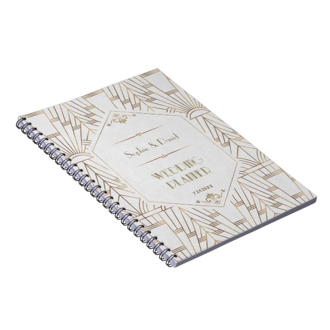 Carnet Royal White Gold Great Gatsby Wedding planner (Côté Droit)