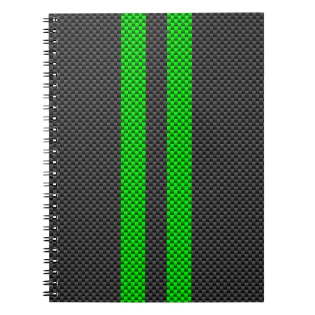 Carnet Ruban de course électrique vert carbone (Devant)