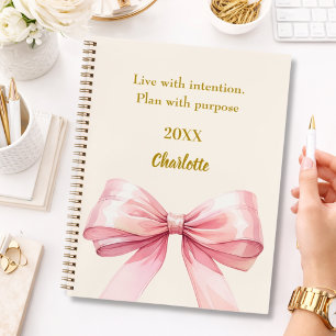 Carnet Ruban rose beige citation