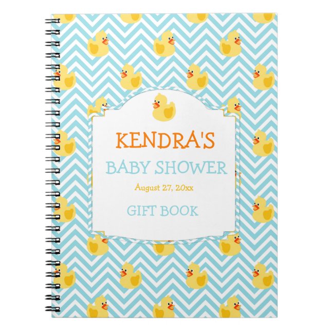 Carnet Rubber Duck Ducky Genre Neutre Baby shower (Devant)