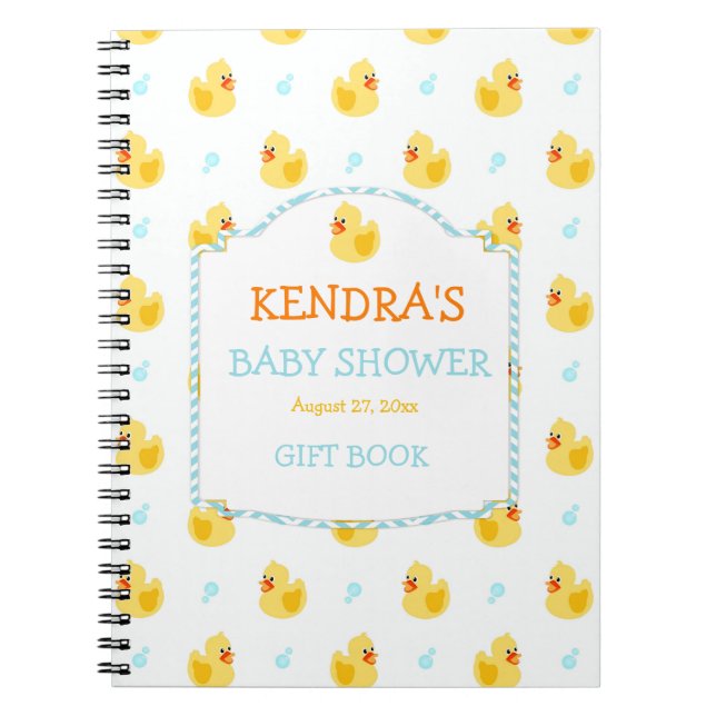 Carnet Rubber Duck Ducky Genre Neutre Baby shower (Devant)