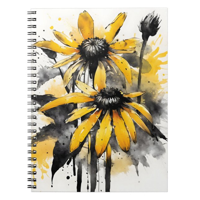 Carnet Rudbeckia - Watercolor flowers (Devant)
