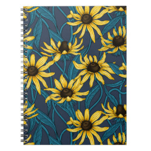 Carnet Rudbekia jaune sur la marine