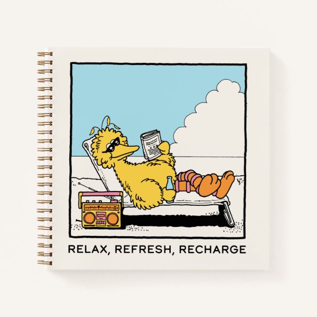 Carnet Rue Sésame | Big Bird Relax Refresh Recharge (Devant)