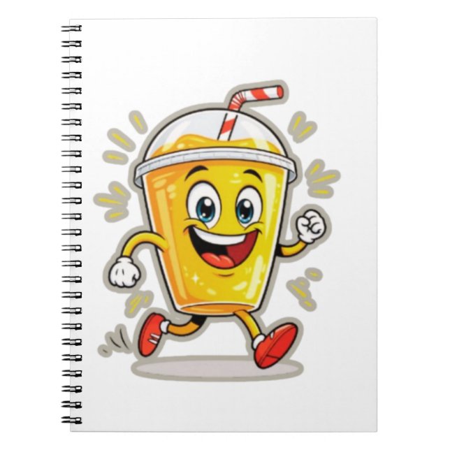 Carnet **Running Juice Cup Cartoon – Fun Street Drink Cha (Devant)