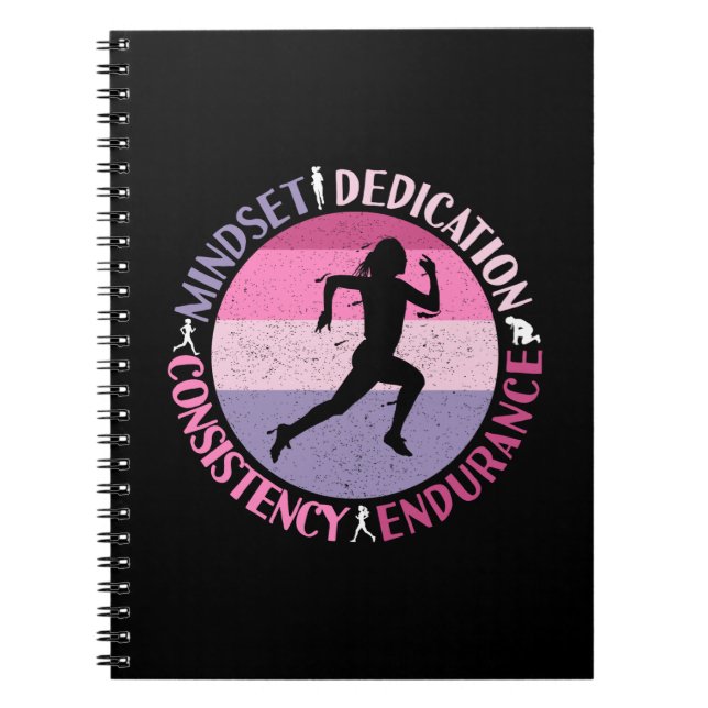 Carnet Running Mindset - Citation d'endurance de la fille (Devant)
