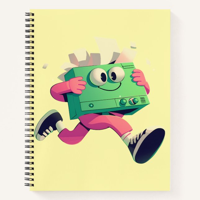 Carnet Running Printer with Flying Papers – Tech Humor (Devant)