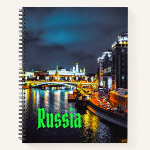 Carnet Russie ou Fédération de Russie Moscou la nuit