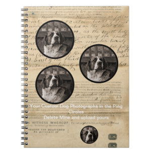 Carnet Rustic 1860's Your Custom Dog Art Ephemera Imprime