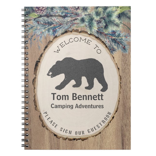 Carnet Rustic Black Bear Camping Bienvenue (Devant)