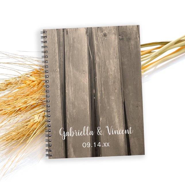 Carnet Rustic Country Grange Mariage en bois (Create an advice book or guest book for your rustic barn party bridal shower or wedding theme.)