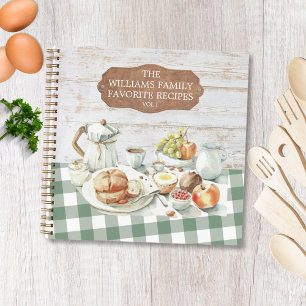 Carnet Rustic Wood Farmhouse Food Family Recette