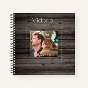 Carnet Rustic Wood Nom de la photo Pays