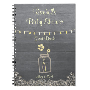 Carnet rustique de baby shower de pot de maçon