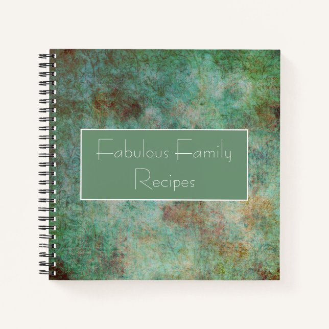 Carnet Rustique de recettes marbrées (Devant)