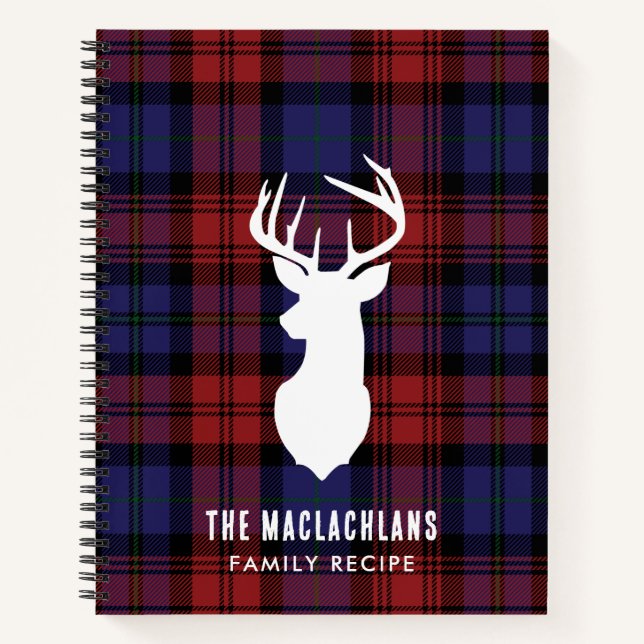 Carnet Rustique Plaid Elegant Family Tartan Recette (Devant)