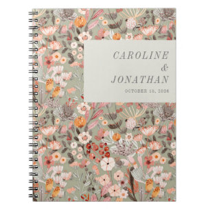 Carnet Rustique Sage Green Taupe Floral Boho Custom Weddi