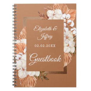 Carnet Rustique Terracotta Boho Pampas Orchidées Mariage