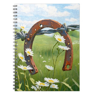 Carnet Rusty Horseshoe et White Daisies