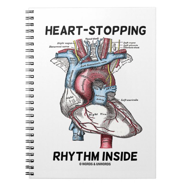 Carnet Rythme cardiaque à l'intérieur du coeur anatomique (Devant)