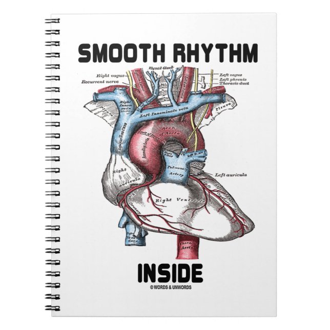 Carnet Rythme lisse à l'intérieur du coeur anatomique Méd (Devant)