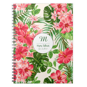 Carnet S de fleurs d'Hibiscus personnalisées