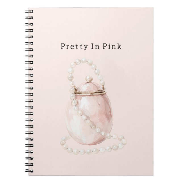 Carnet Sac à main perles rose poudré (Devant)