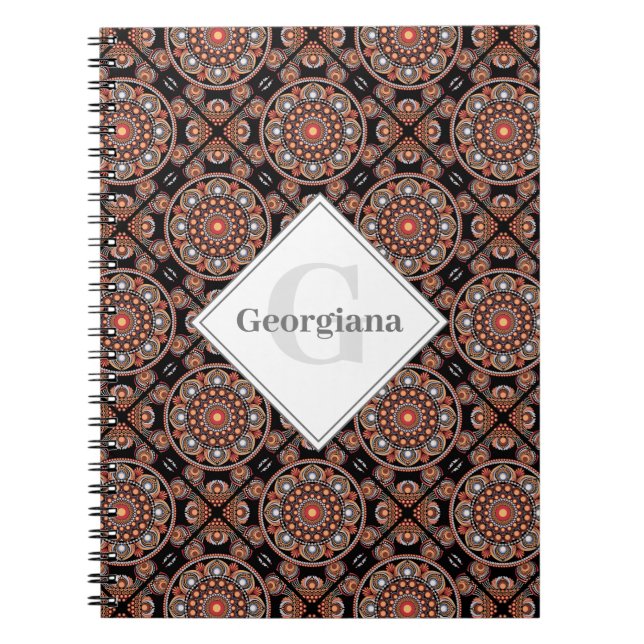 Carnet Safari personnalisé Sunset Bohème Mandala Tiles (Devant)