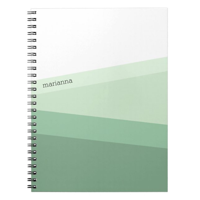 Carnet Sage Green Tones Motif géométrique (Devant)