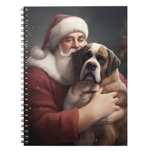 Carnet Saint Bernard avec le Père Noël Festif Noël (Devant)