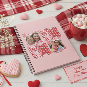 Carnet Saint-Valentin Mère et Enfant Cœurs à Carreaux Ros