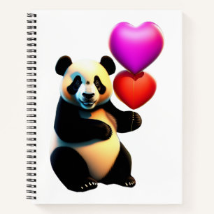 Carnet Saint Valentin, Panda & Heart Balloon, Saint Valen