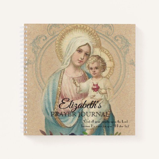 Carnet Sainte Vierge Marie Jésus Vintage (Devant)