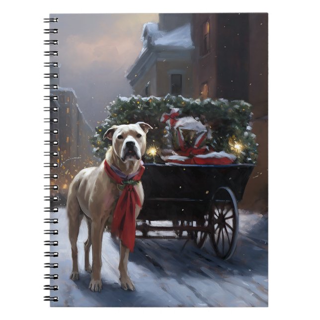 Carnet Saison de Noël du American Staffordshire (Devant)