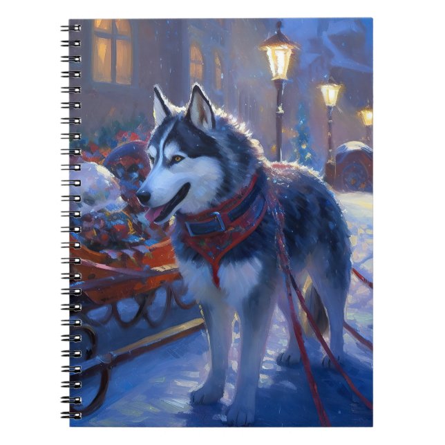 Carnet Saison de Noël Sibérienne Husky (Devant)