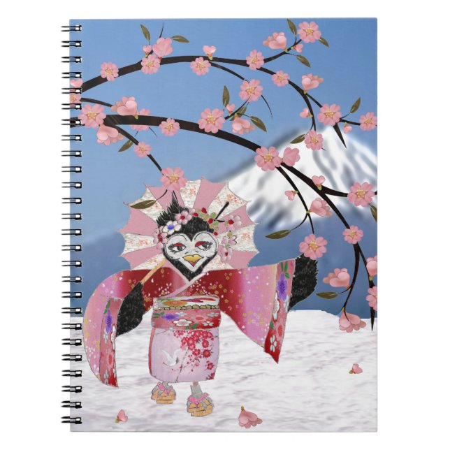 Carnet Sakura Geisha Bird dans les fleurs de cerisiers de (Devant)