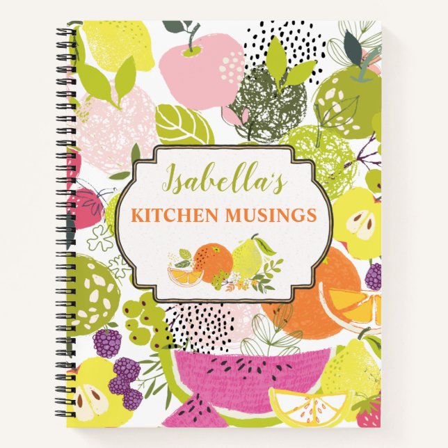 Carnet Salade de fruits; collage de fruits d'été (Devant)