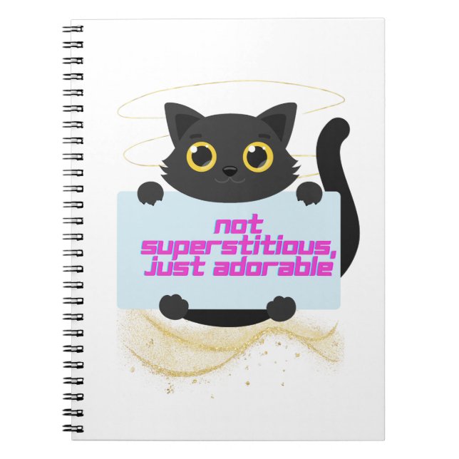 Carnet Salem Chat noir - "Pas superstitieux (Devant)