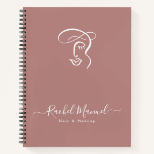 Carnet Salon de coiffure pour artiste de maquillage Rose 