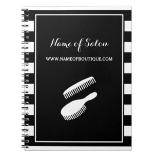 Carnet Salon tendance Black White Stripes Coiffure et bea