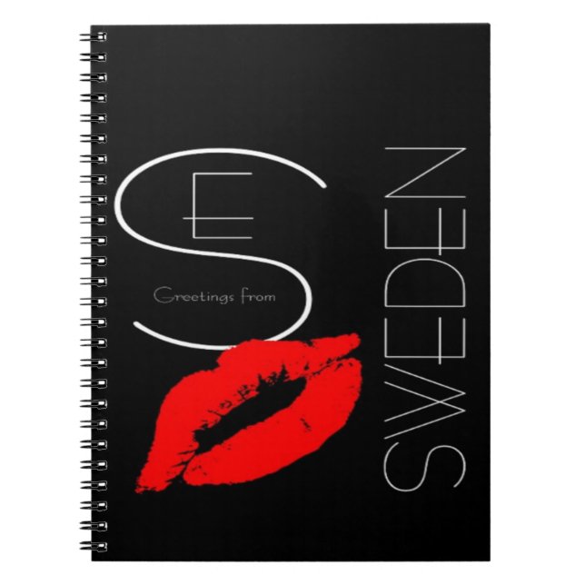 Carnet Salutations de Suède Rouge Lipstick Love Kiss Blac (Devant)