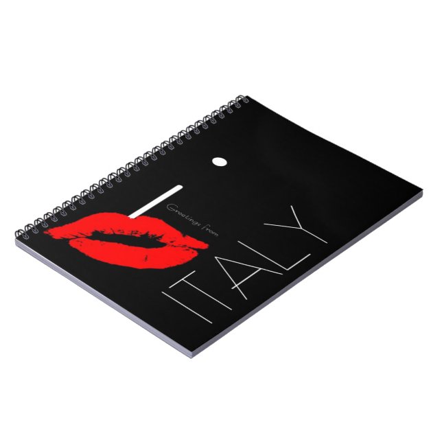 Carnet Salutations d'Italie Red Lipstick Love Kiss (Côté gauche)